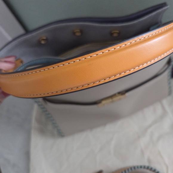 Tory Burch Multicolor Leather and Suede Lee Radziwill Whipstitch Shoulder Bag - Picture 8 of 16